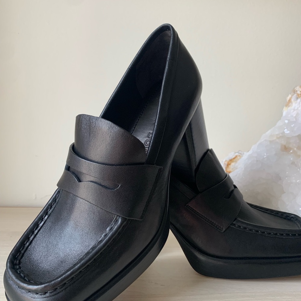 Rag & Bone Matrix Loafer Platform Heels Black - image 5